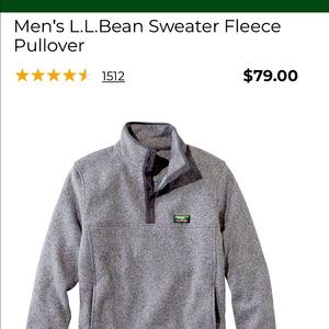 Ll bean gray mens fleece pullover- XXL